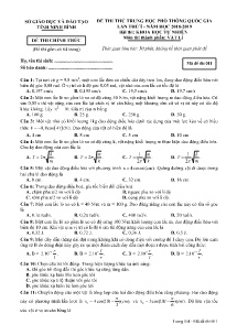 Đề thi thử THPT Quốc Gia lần thứ I năm học 2018-2019 môn Vật Lí - Mã đề 011 - Sở GD&ĐT Ninh Bình