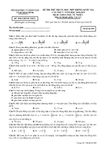 Đề thi thử THPT Quốc Gia lần thứ I năm học 2018-2019 môn Vật Lí - Mã đề 009 - Sở GD&ĐT Ninh Bình