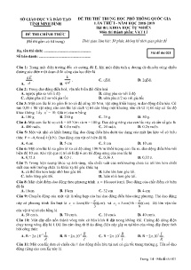 Đề thi thử THPT Quốc Gia lần thứ I năm học 2018-2019 môn Vật Lí - Mã đề 021 - Sở GD&ĐT Ninh Bình