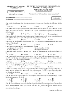 Đề thi thử THPT Quốc Gia lần thứ I năm học 2018-2019 môn Vật Lí - Mã đề 006 - Sở GD&ĐT Ninh Bình