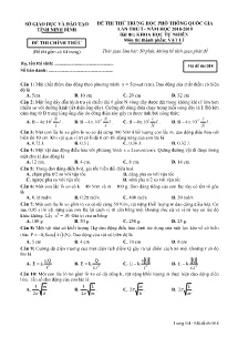 Đề thi thử THPT Quốc Gia lần thứ I năm học 2018-2019 môn Vật Lí - Mã đề 018 - Sở GD&ĐT Ninh Bình
