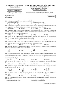 Đề thi thử THPT Quốc Gia lần thứ I năm học 2018-2019 môn Vật Lí - Mã đề 022 - Sở GD&ĐT Ninh Bình