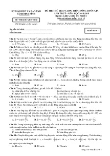 Đề thi thử THPT Quốc Gia lần thứ I năm học 2018-2019 môn Vật Lí - Mã đề 017 - Sở GD&ĐT Ninh Bình