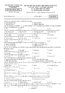 Đề thi thử THPT Quốc Gia lần thứ nhất năm học 2018-2019 môn Sinh Học - Mã đề 011 - Sở GD & ĐT Ninh Bình