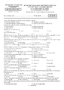 Đề thi thử THPT Quốc Gia lần thứ nhất năm học 2018-2019 môn Sinh Học - Mã đề 003 - Sở GD & ĐT Ninh Bình