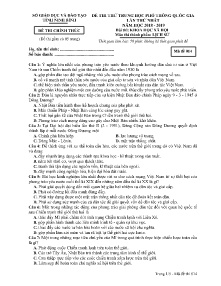 Đề thi thử THPT Quốc Gia lần thứ nhất năm học 2018-2019 môn Lịch Sử - Mã đề 014 - Sở GD & ĐT Ninh Bình