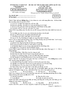 Đề thi thử THPT Quốc Gia lần thứ nhất năm học 2018-2019 môn Lịch Sử - Mã đề 011 - Sở GD & ĐT Ninh Bình