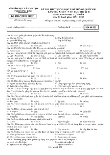 Đề thi thử THPT Quốc Gia lần thứ nhất năm học 2018-2019 môn Sinh Học - Mã đề 022 - Sở GD & ĐT Ninh Bình