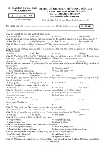 Đề thi thử THPT Quốc Gia lần thứ nhất năm học 2018-2019 môn Sinh Học - Mã đề 016 - Sở GD & ĐT Ninh Bình