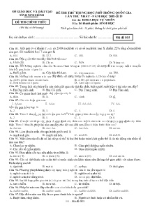 Đề thi thử THPT Quốc Gia lần thứ nhất năm học 2018-2019 môn Sinh Học - Mã đề 015 - Sở GD & ĐT Ninh Bình