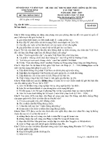 Đề thi thử THPT Quốc Gia lần thứ nhất năm học 2018-2019 môn Lịch Sử - Mã đề 020 - Sở GD & ĐT Ninh Bình