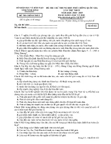 Đề thi thử THPT Quốc Gia lần thứ nhất năm học 2018-2019 môn Lịch Sử - Mã đề 022 - Sở GD & ĐT Ninh Bình