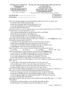 Đề thi thử THPT Quốc Gia lần thứ nhất năm học 2018-2019 môn Lịch Sử - Mã đề 008 - Sở GD & ĐT Ninh Bình