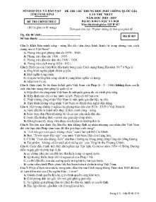 Đề thi thử THPT Quốc Gia lần thứ nhất năm học 2018-2019 môn Lịch Sử - Mã đề 019 - Sở GD & ĐT Ninh Bình