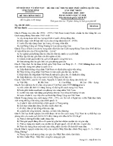Đề thi thử THPT Quốc Gia lần thứ nhất năm học 2018-2019 môn Lịch Sử - Mã đề 016 - Sở GD & ĐT Ninh Bình
