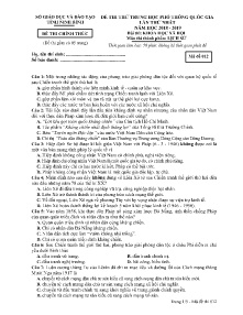 Đề thi thử THPT Quốc Gia lần thứ nhất năm học 2018-2019 môn Lịch Sử - Mã đề 012 - Sở GD & ĐT Ninh Bình