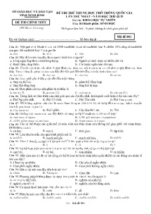 Đề thi thử THPT Quốc Gia lần thứ nhất năm học 2018-2019 môn Sinh Học - Mã đề 001 - Sở GD & ĐT Ninh Bình
