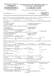 Đề thi thử THPT Quốc Gia lần thứ nhất năm học 2018-2019 môn Sinh Học - Mã đề 021 - Sở GD & ĐT Ninh Bình