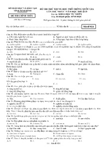 Đề thi thử THPT Quốc Gia lần thứ nhất năm học 2018-2019 môn Sinh Học - Mã đề 024 - Sở GD & ĐT Ninh Bình