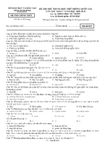 Đề thi thử THPT Quốc Gia lần thứ nhất năm học 2018-2019 môn Sinh Học - Mã đề 023 - Sở GD & ĐT Ninh Bình