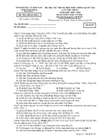 Đề thi thử THPT Quốc Gia lần thứ nhất năm học 2018-2019 môn Lịch Sử - Mã đề 007 - Sở GD & ĐT Ninh Bình
