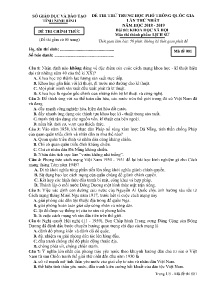 Đề thi thử THPT Quốc Gia lần thứ nhất năm học 2018-2019 môn Lịch Sử - Mã đề 001 - Sở GD & ĐT Ninh Bình