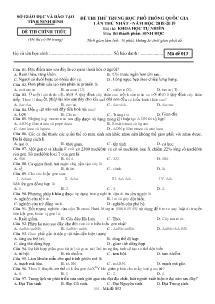 Đề thi thử THPT Quốc Gia lần thứ nhất năm học 2018-2019 môn Sinh Học - Mã đề 013 - Sở GD & ĐT Ninh Bình