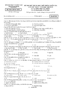 Đề thi thử THPT Quốc Gia lần thứ nhất năm học 2018-2019 môn Sinh Học - Mã đề 010 - Sở GD & ĐT Ninh Bình