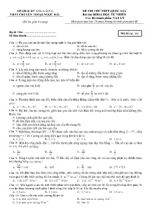 Đề thi thử THPT Quốc Gia môn Vật Lý - Mã đề 001 - Trường THPT Chuyên Thoại Ngọc Hầu (Có đáp án)