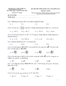 Đề thi thử THPT Quốc Gia năm 2019 Lần 1 môn Toán - Trường THPT Chuyên ĐH Vinh (Có lời giải)