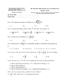 Đề thi thử THPT Quốc Gia năm 2019 Lần 1 môn Toán - Trường THPT Nguyễn Huệ (Có lời giải)