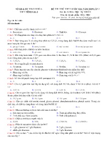 Đề thi thử THPT Quốc Gia năm 2019 lần 2 môn Hóa Học - Trường THPT Tĩnh Gia 2 (Có đáp án)