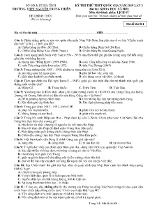 Đề thi thử THPT Quốc Gia năm 2019 lần 2 môn Lịch Sử - Mã đề 001 - Trường THPT Nguyễn Trung Thiên (Có đáp án)