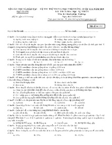 Đề thi thử THPT Quốc Gia năm 2019 môn Sinh Học - Mã đề 212 - Sở GD&ĐT Bắc Giang (Có đáp án)