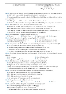 Đề thi thử THPT Quốc Gia năm 2019 môn Sinh Học - Sở GD&ĐT Hà Nội (Có đáp án)