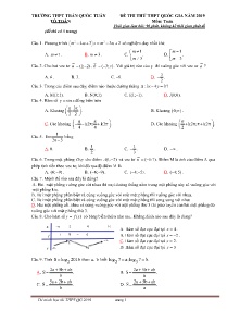 Đề thi thử THPT Quốc Gia năm 2019 môn Toán - Trường THPT Trần Quốc Tuấn (Có đáp án)