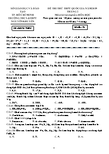 Đề thi thử THPT Quốc Gia năm 2019 tháng 2 môn Hóa Học - Mã đề 132 - Trường THCS & THPT Nguyễn Khuyến (Có lời giải)
