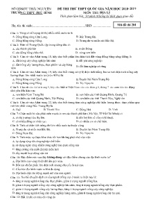 Đề thi thử THPT Quốc Gia năm học 2018-2019 môn Địa Lí - Mã đề 281 - Trường THPT Phú Bình (Có đáp án)