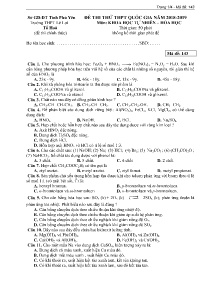 Đề thi thử THPT Quốc Gia năm học 2018-2019 môn Hóa Học - Mã đề 143 - Trường THPT Lê Lợi (Có đáp án)
