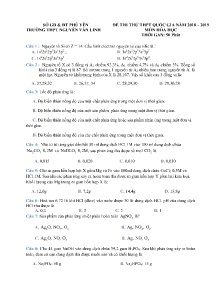 Đề thi thử THPT Quốc Gia năm học 2018-2019 môn Hóa Học - Trường THPT Nguyễn Văn Linh (Có đáp án)