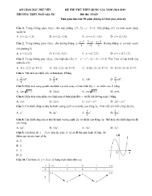Đề thi thử THPT Quốc Gia năm học 2018-2019 môn Toán - Trường THPT Ngô Gia Tự (Có đáp án)