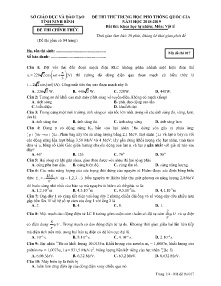 Đề thi thử THPT Quốc Gia năm học 2018-2019 môn Vật Lí - Mã đề 017 - Sở GD&ĐT Ninh Bình
