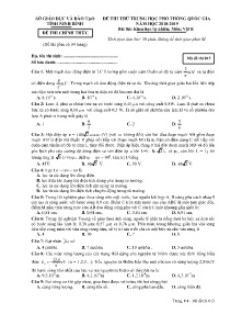 Đề thi thử THPT Quốc Gia năm học 2018-2019 môn Vật Lí - Mã đề 015 - Sở GD&ĐT Ninh Bình