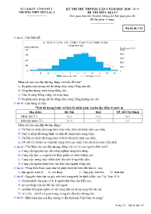 Đề thi thử THPTQG lần 1 năm học 2018-2019 môn Địa Lí - Mã đề 132 - Trường THPT Yên Lạc 2 (Có đáp án)