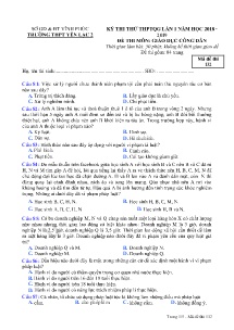 Đề thi thử THPTQG lần 1 năm học 2018-2019 môn Giáo Dục Công Dân - Mã đề 132 - Trường THPT Yên Lạc 2 (Có đáp án)