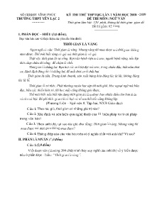 Đề thi thử THPTQG lần 1 năm học 2018-2019 môn Ngữ Văn- Trường THPT Yên Lạc 2 (Có đáp án)