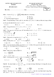 Đề thi thử THPTQG Lần 1 năm học 2018-2019 môn Toán Học Lớp 11 - Mã đề 101 - Trường THPT Yên Phong Số 1(Có đáp án)