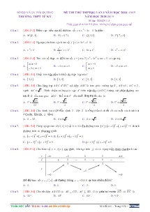 Đề thi thử THPTQG lần 1 năm học 2018-2019 môn Toán - Trường THPT Tứ Kỳ (Có đáp án)