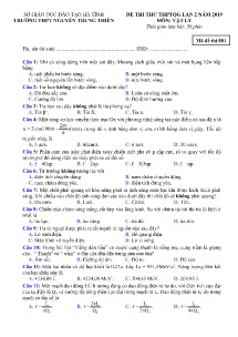 Đề thi thử THPTQG Lần 2 năm 2019 môn Vật Lý - Mã đề 001 - Trường THPT Nguyễn Trung Thiên (Có đáp án)