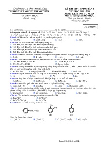 Đề thi thử THPTQG lần 2 năm học 2018-2019 môn Hóa Học - Mã đề 001 - Trường THPT Nguyễn Trung Thiên (Có đáp án)